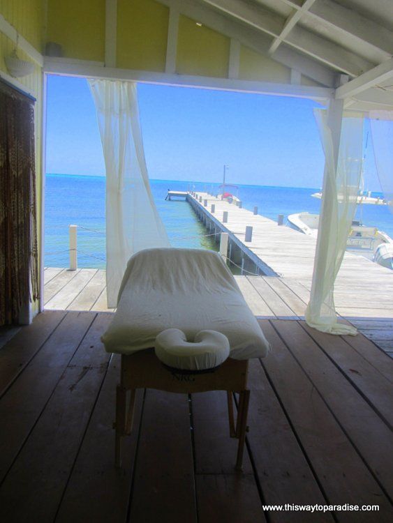 Massage table over the ocean, Ambergris Caye