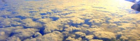 Sky view of clouds from airplane