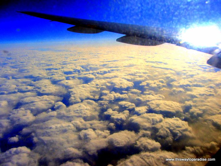 Sky view of clouds from airplane