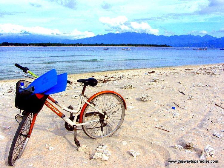 Orange bike on Gili Islands