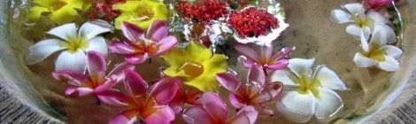 Bowl of flowers in Bali