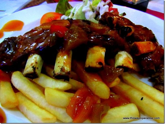Ribs at Yogi's Paradise and Grill, A recommended restaurant in Kuta, Bali