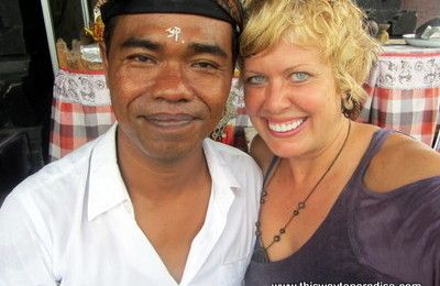 Val with Guru Made, healer, Bali