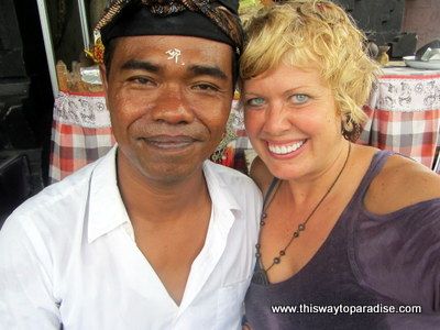 Val with Guru Made, healer, Bali