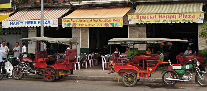 happy pizza in Cambodia